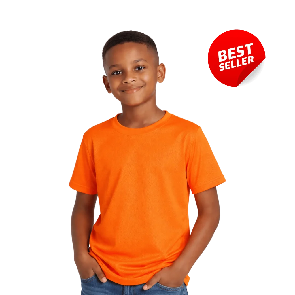 135g Kids Birdseye Polyester Short Sleeve T-Shirts