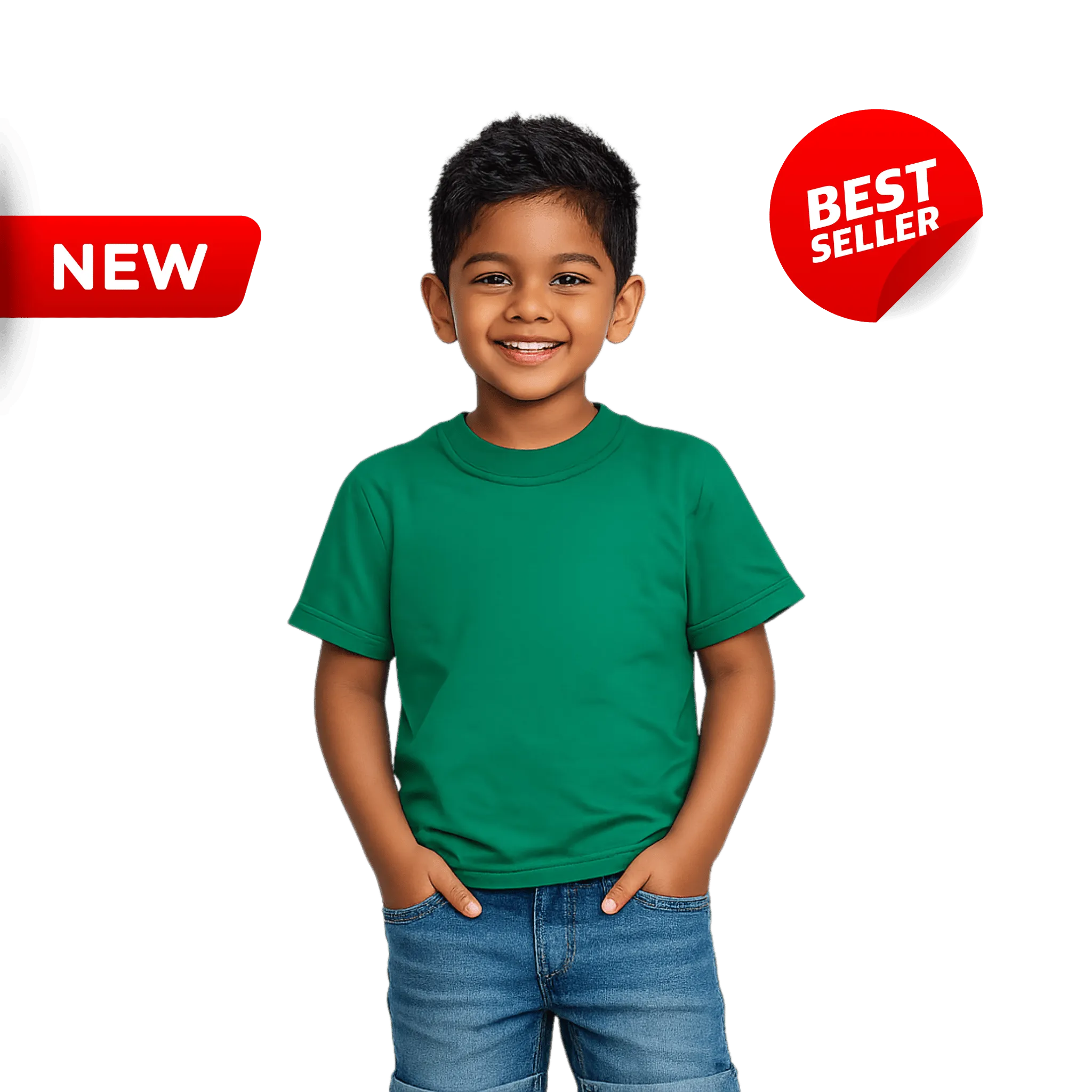 165g Kids Short Sleeve Combed Cotton T-Shirts
