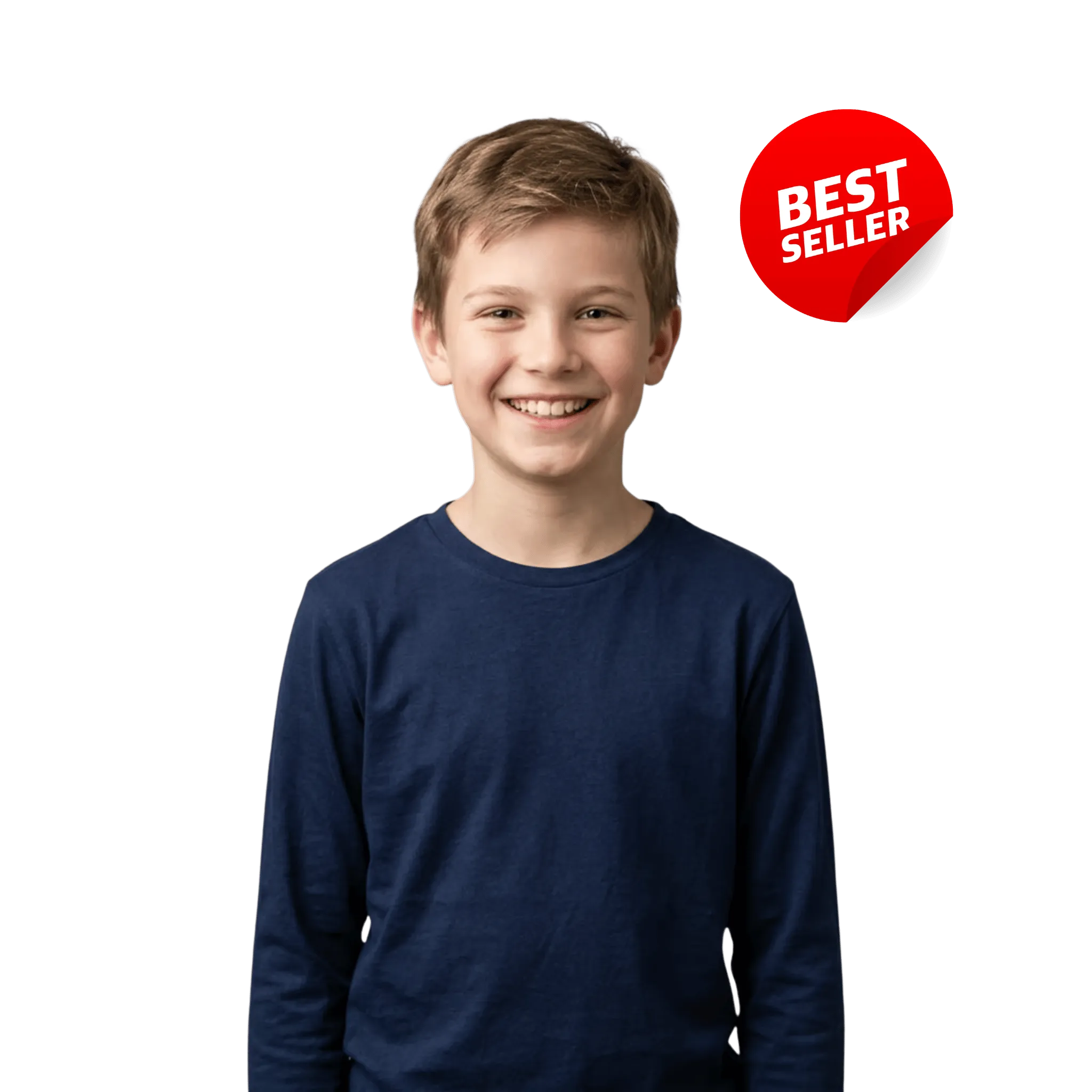 180g Kids Long Sleeve Combed Cotton T-Shirts